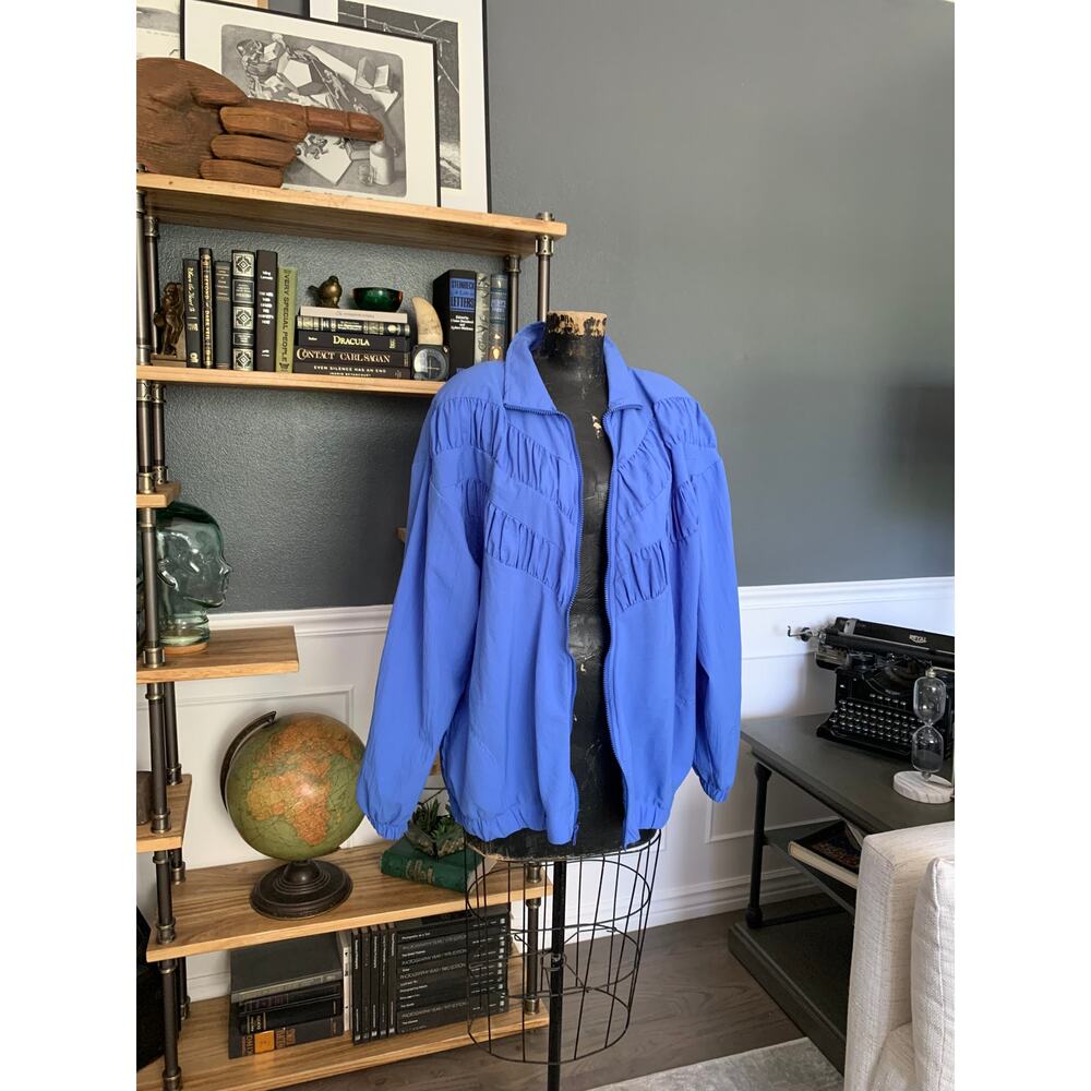 1990s Blue Track Jacket, Teddi, Size 1X, Sports, Activewear, Vintage, Parachute
